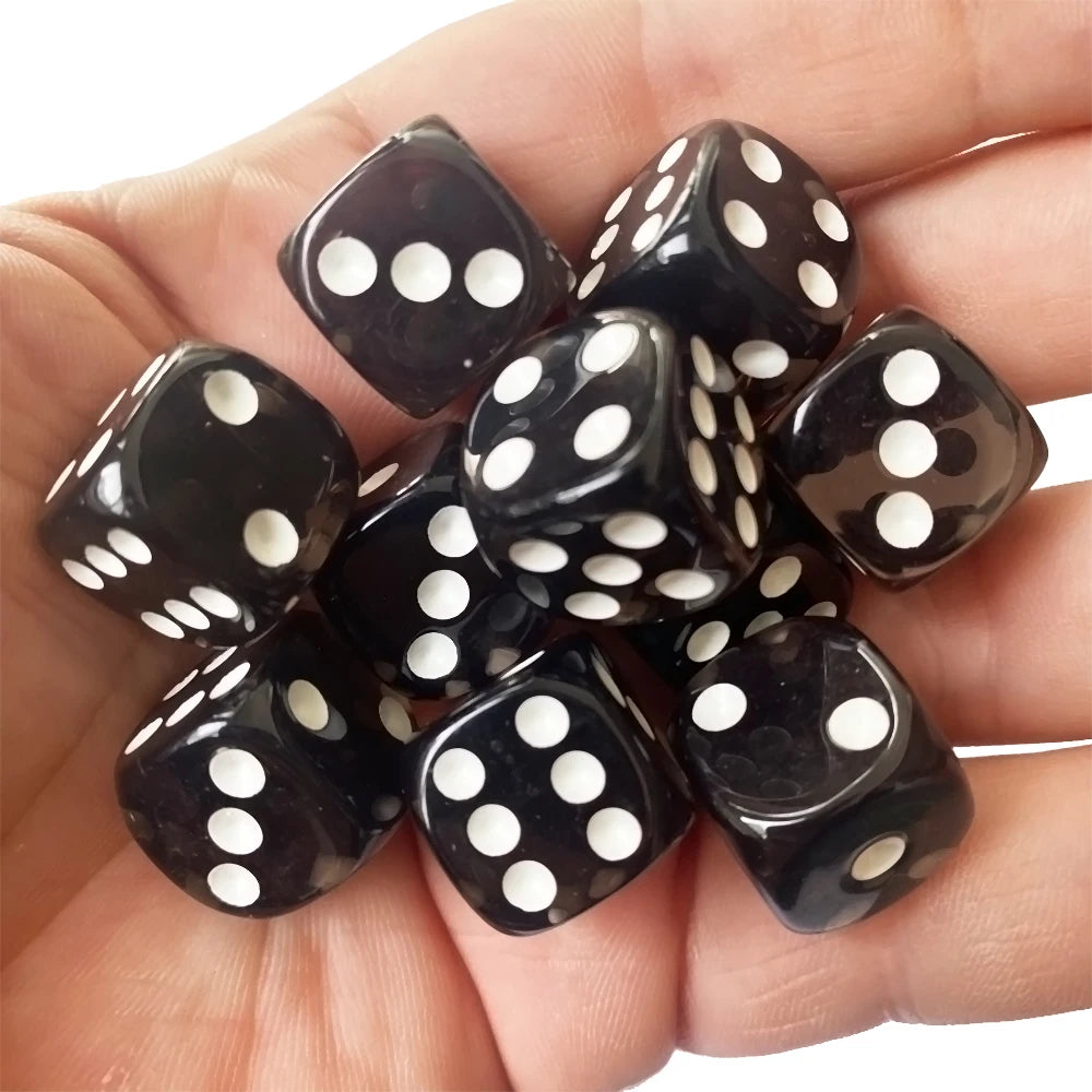 10pcs/Pack Transparent Acrylic Dice 16mm High Quality Multicolour #16 Round Corner Boutique Game Dices Cubes