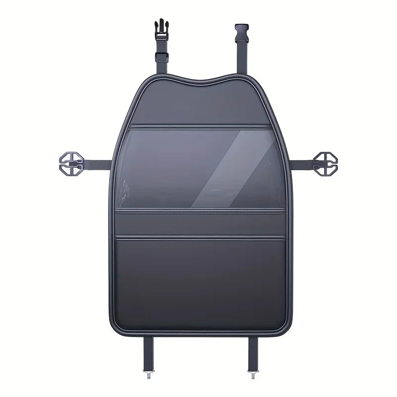 PU Leather Car Seat Kick Proof Pad with Pockets Multi-functional Tablet Holder Auto Seat Back Protection Cover for Kids