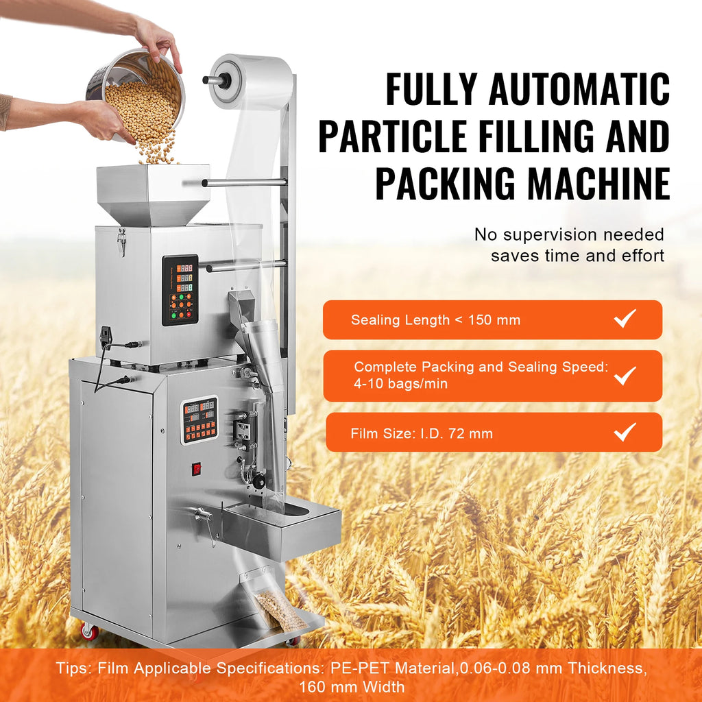 SucceBuy 1-100g Automatic Particle Packaging Machine Pouch Powder Sachet Weighting Filling Packing Machine Tea Seeds Beans Rice