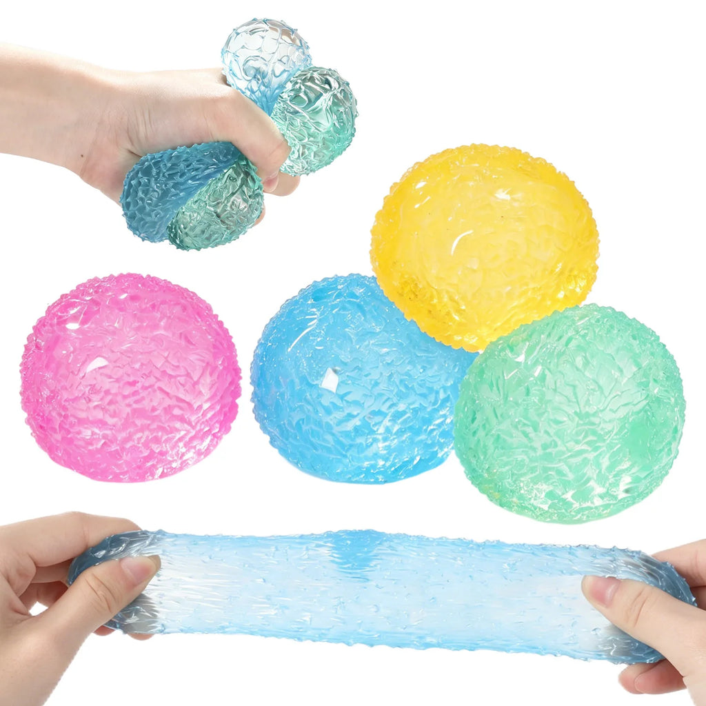 12pcs/Box TPR Maltose 4-Color Grass Ball Squishy Toy Set, Slow Rising Stress Relief Decompression Fidget Blind Box