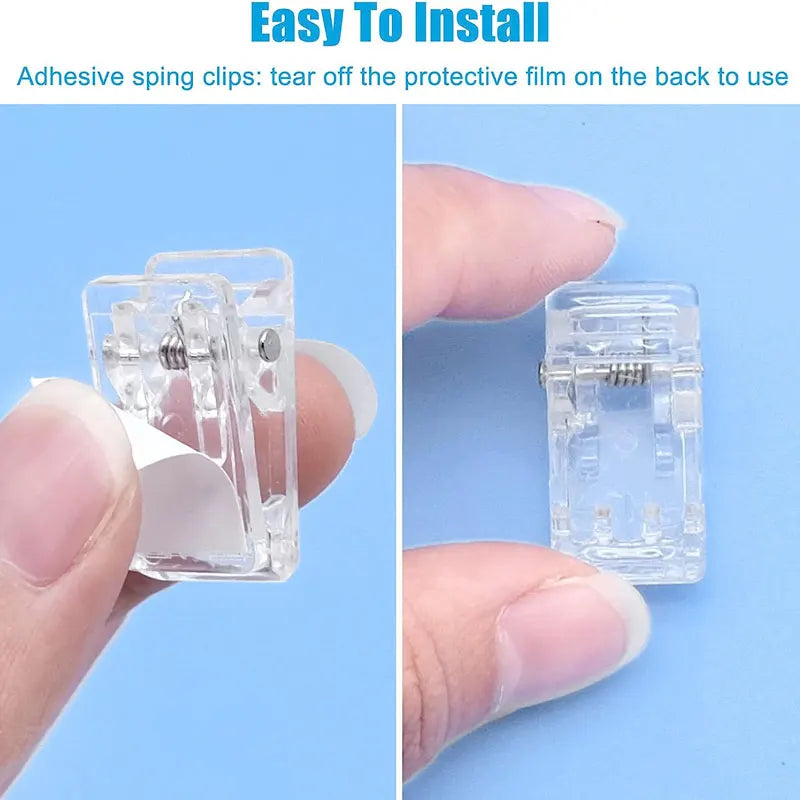 10/20/30Pcs Self Adhesive Clips Wall Clips Multipurpose Sewing Clips Hanging Clips for Home Office Poster Photo Hanger Decor