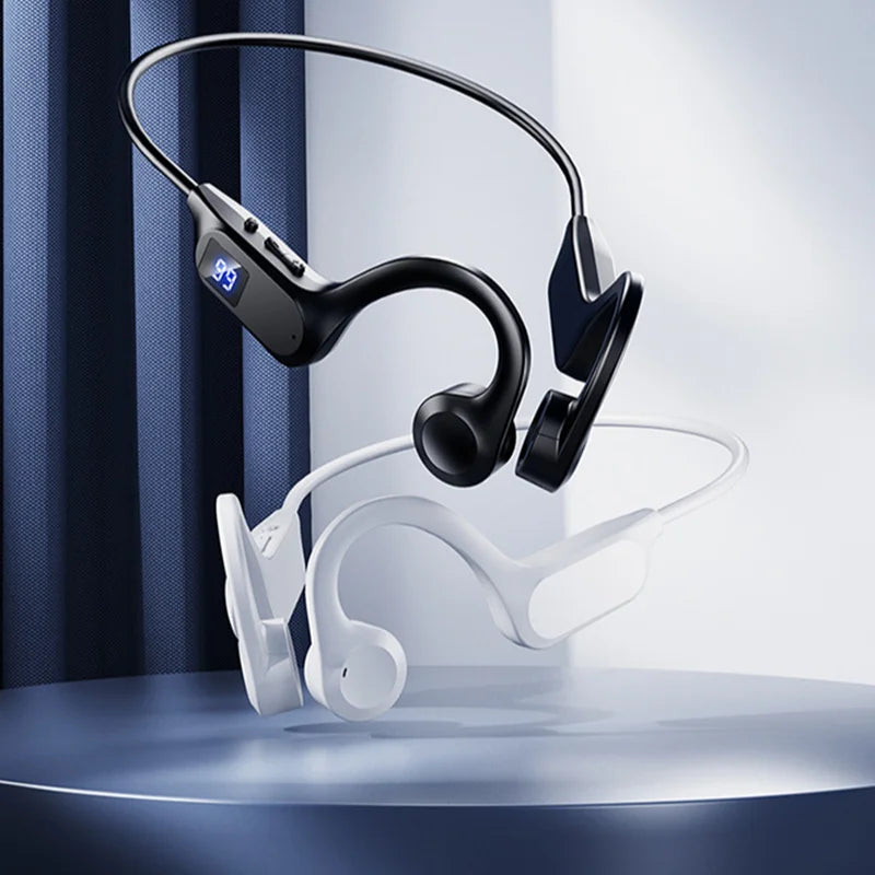 2025 New Bone Conduction Wireless Earphone Sport Swimming Bluetooth Compatible Headphone Hand Free With Mic For Sports Earbuds