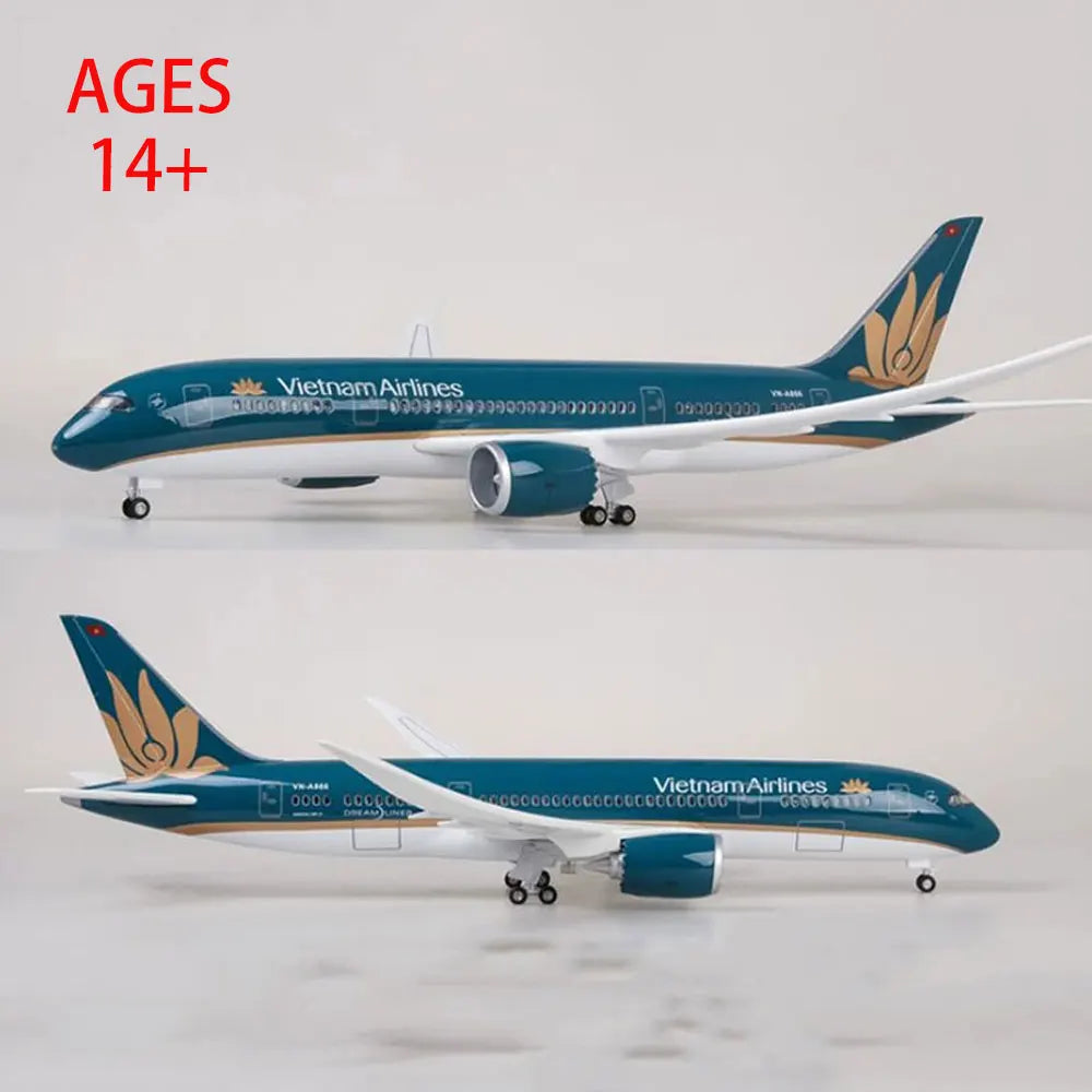 1/130 Aircraft Toy Models B787 Vietnam Airlines 47cm Model Planes Boy Toys With Light Wheeled Landing Gear For Collected Gift