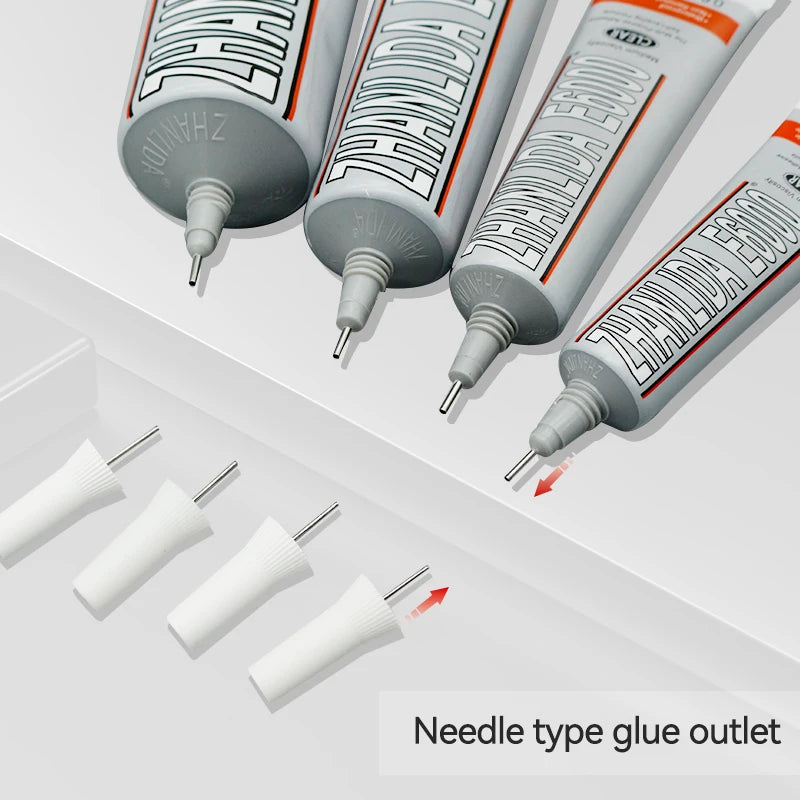 2Pcs E6000 Glue DIY Crystal Rhinestones Craft Tool Needles Epoxy Adhesive Strong Hotfix for Jewelry Clothes Fabric Plastic