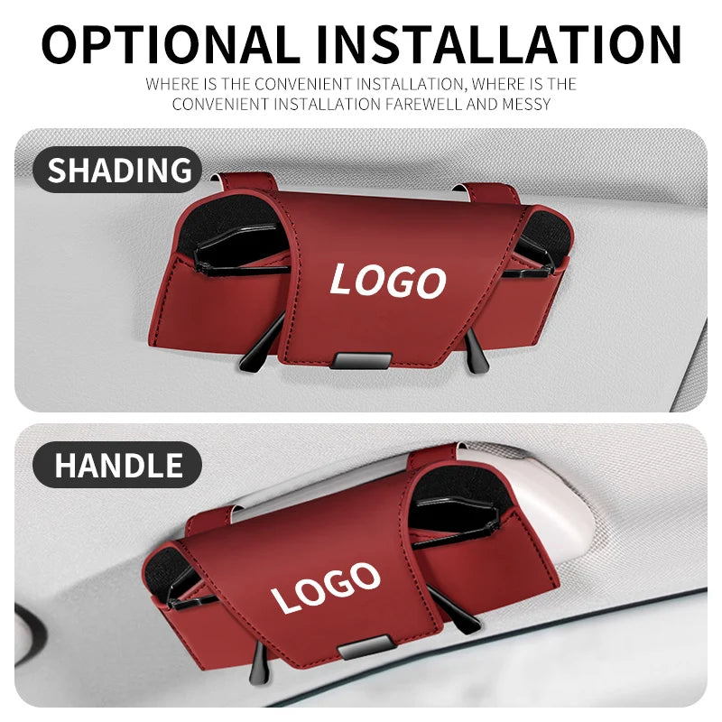 1pcs Car Glasses Holder Portable Eyeglasses Sunglasses Case Ticket Card Clamp Car Sun Visor Clip ABS Auto Accessories