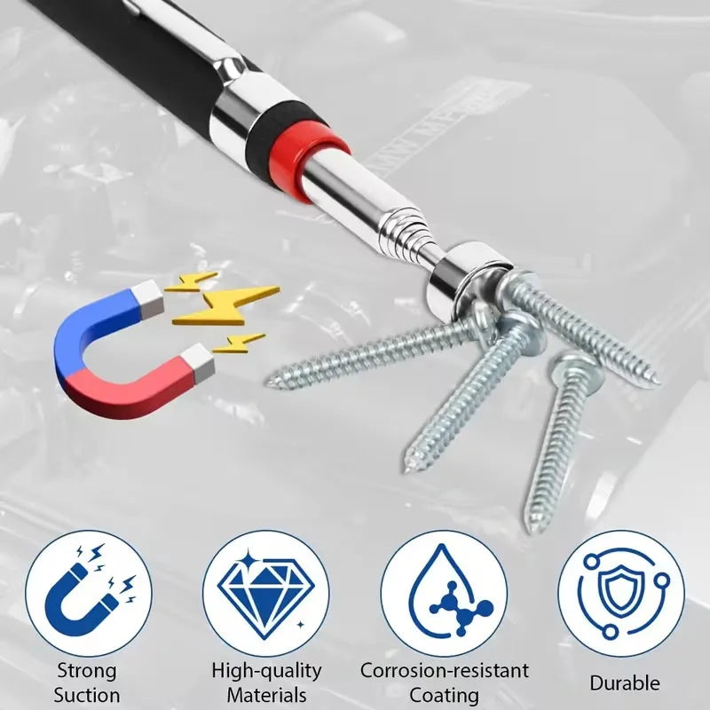 Heavy-Duty Magnetic Pick-Up Tool with Telescopic Rod 16 Strong Magnetism for Car And Home Use