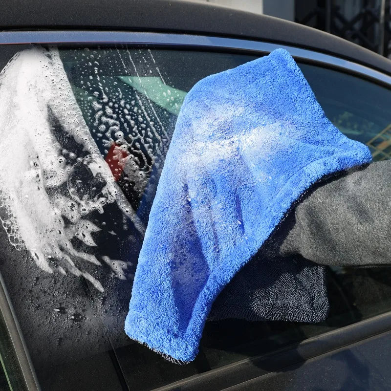 Microfiber Car Wash Towel Ultra Soft Dual Sided Super Absorbent Drying Cloth for Scratch-Free Detailing and Glass Cleaning Tool