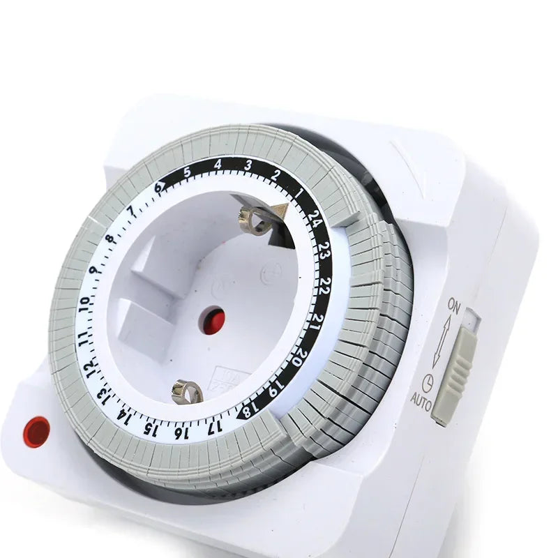 Mechanical Timer Socket EU Plug 24H Countdown Auto Power Off Programmable Cycle Energy Saving Indoor
