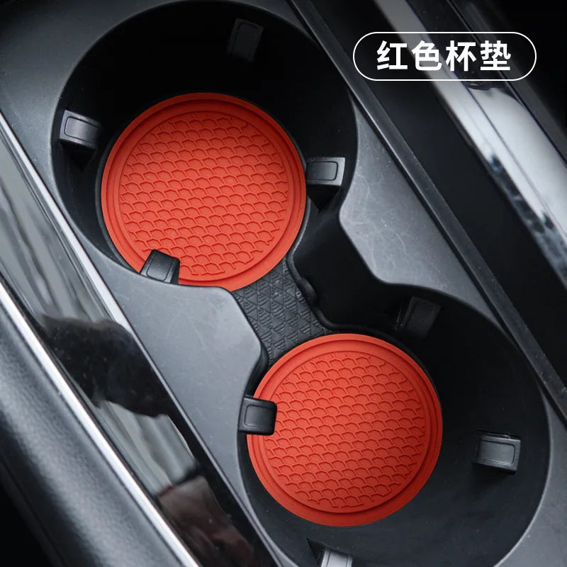 4Pcs/set 7cm*5cm Car Cup Holder Car Silicone Insert Coaster Mat Fit For Most Cars Styling Universal Accessories Black Anti-Slip