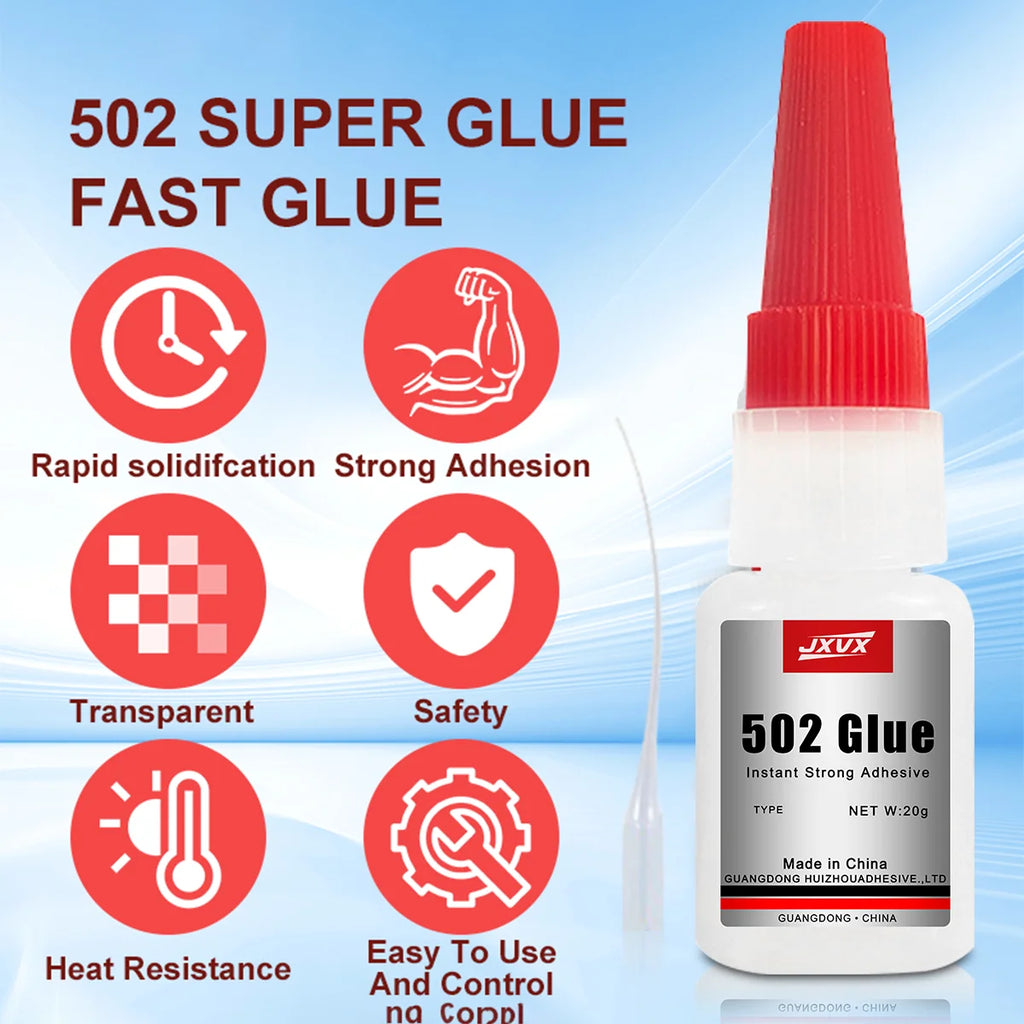 New High Strength 502 Instant Adhesive Formula, 20ml Cyanoacrylate Instant Glue, Strong Adhesive, DIY Liquid Jewelry, Toy Shoes, Quick-Drying Transparent Super Glue 502