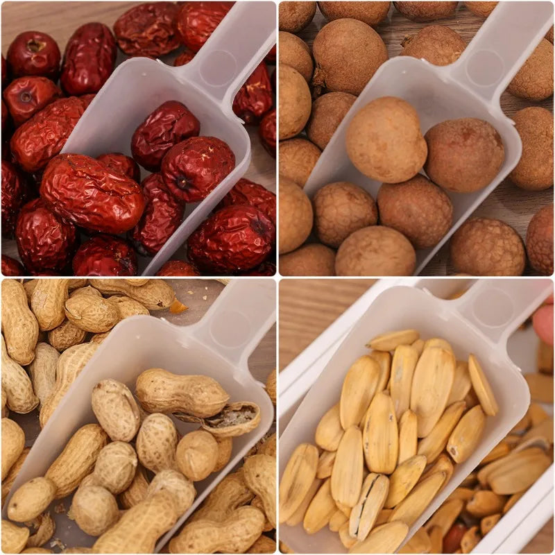 10-5pcs Multifunction Plastic Scoops Transparent Ice Cube Shovel Flour Food Small Measuring Scoop Party Kitchen Baking Supplies