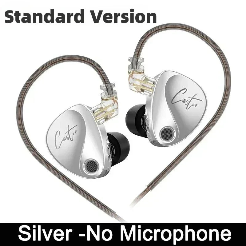 KZ Castor Wired Earbuds Improved Bass HiFi Earphone 2 Dynamic High-end Tunable Balanced Armature In-ear Headphone W/ Accessories