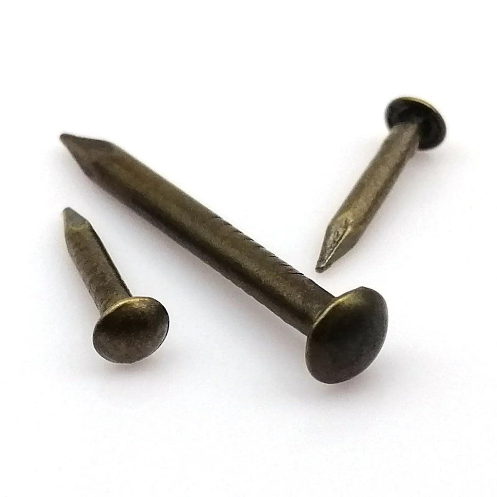 10/20/50/100pc 1.2mm 1.5mm 2mm 2.8mm Antique Brass Bronze Pure Copper Small Round Head Nail Stud for Furniture Hinge Jewelry Box