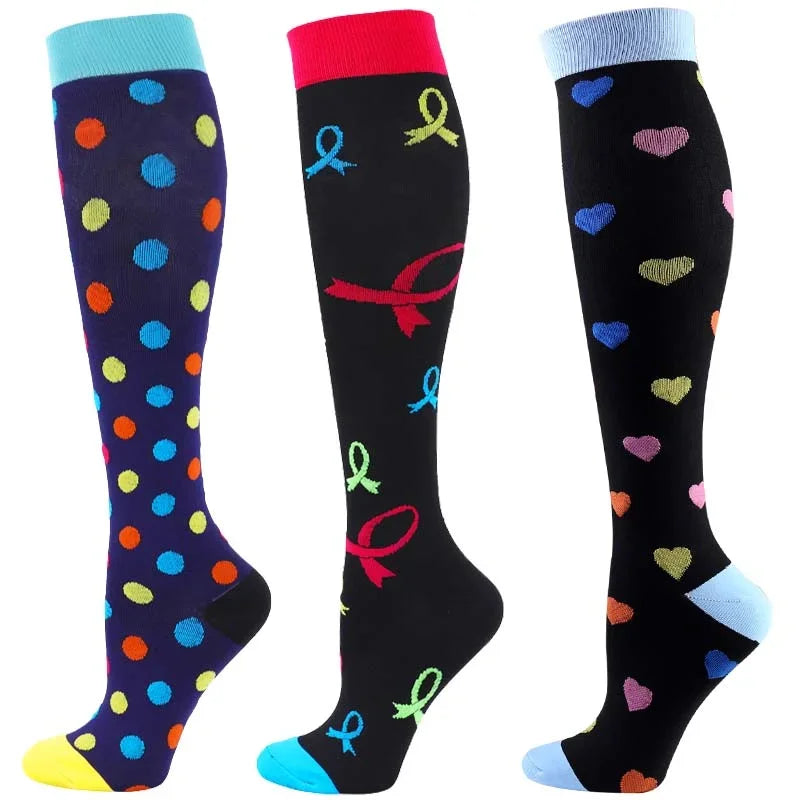 Unisex Compression Socks for Men and Women Medical Diabetes Varicose Veins Sports Socks for Running Cycling Travel Flight Yoga