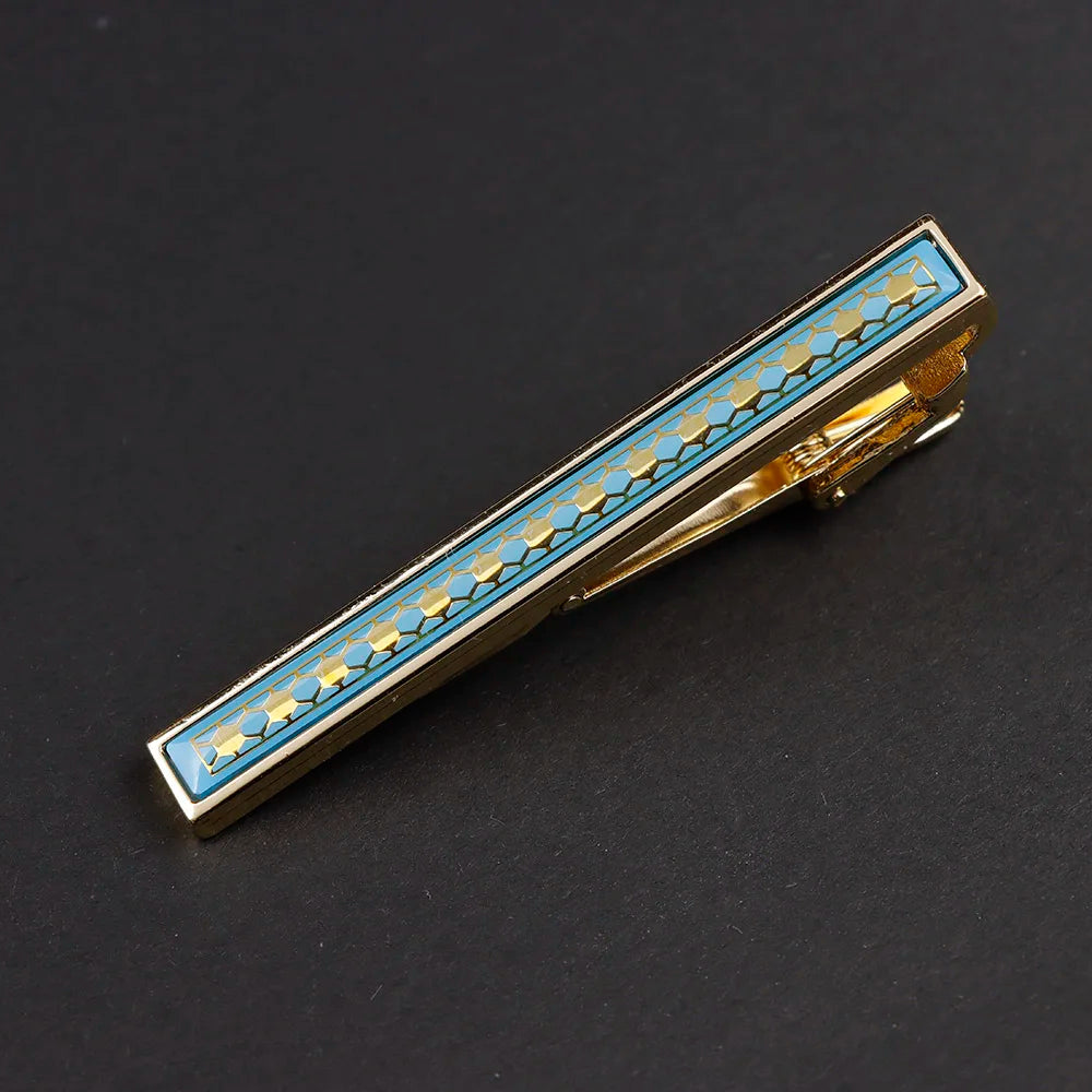 New High Quanlity Classic Golden Sliver 6cm Designer Metal Tie Clips Set Necktie Pin For Men Business Banquet Accessories Gift