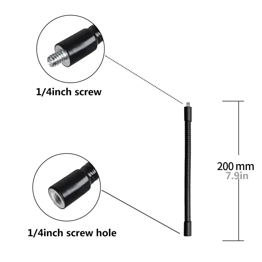 Metal Monopod Metal Tube Rod With 1/4inch Screw Flexible Tripod Extension Tube Lightweight Pole Extender Accessory SLR Cameras