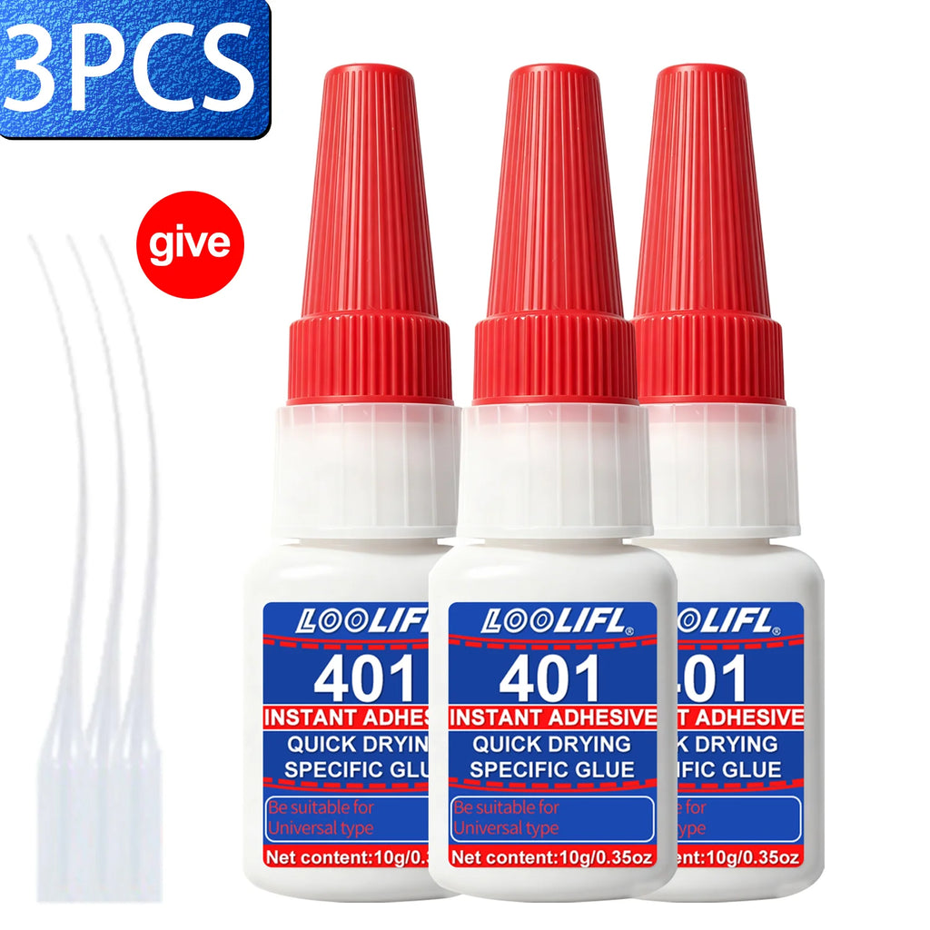 New LOOLIFL Super Glue Instant Strong Bond Adhesive Clear Fast Curing For Metal Plastic Wood Glass Ceramic Rubber Leather Repair