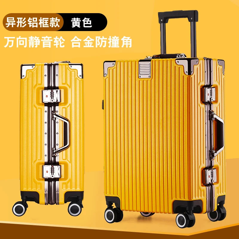 2-Pieces set travel luggage suitcase  20+26 inches aluminum frame with tsa lock, carry on size  featuring silent all-terrain wheels, a cup holder