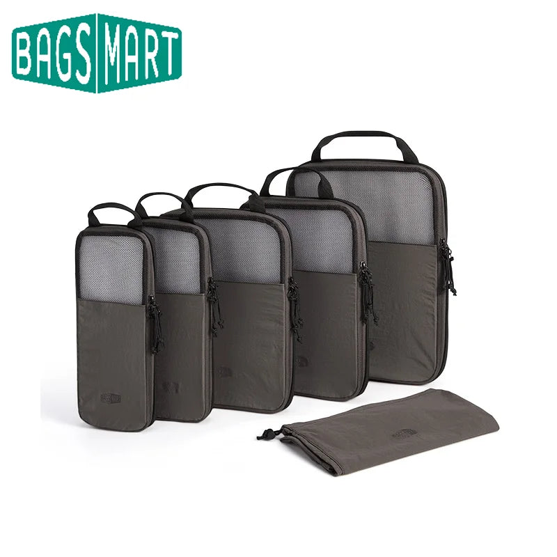 BAGSMART 6PC Compression Packing Cubes Large Capacity Travel Storage Bag Portable Luggage Organizers for Clothes