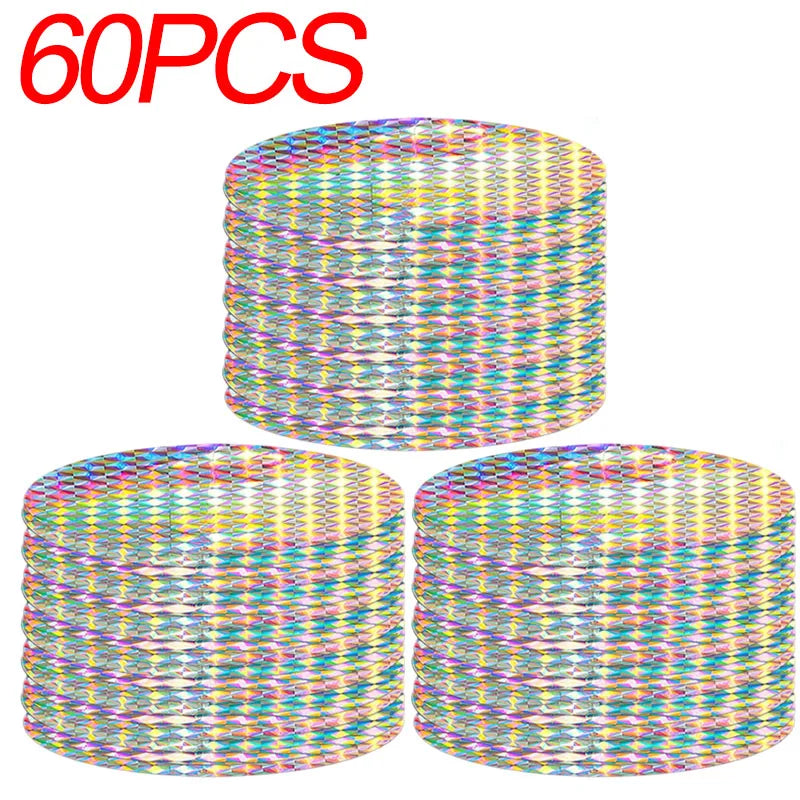 100/20PC Self-adhesive Reflective Bird Repellent Patch Reflective Disc Anti Bird Flash Tape High Reflectors Scare Pigeons Device
