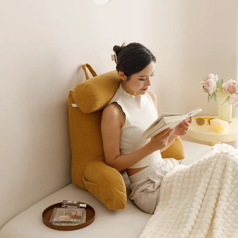 Corn velvet high-end pillow bedside backrest cushion detachable sofa waist cushion soft bag floating window bed backrest pillow