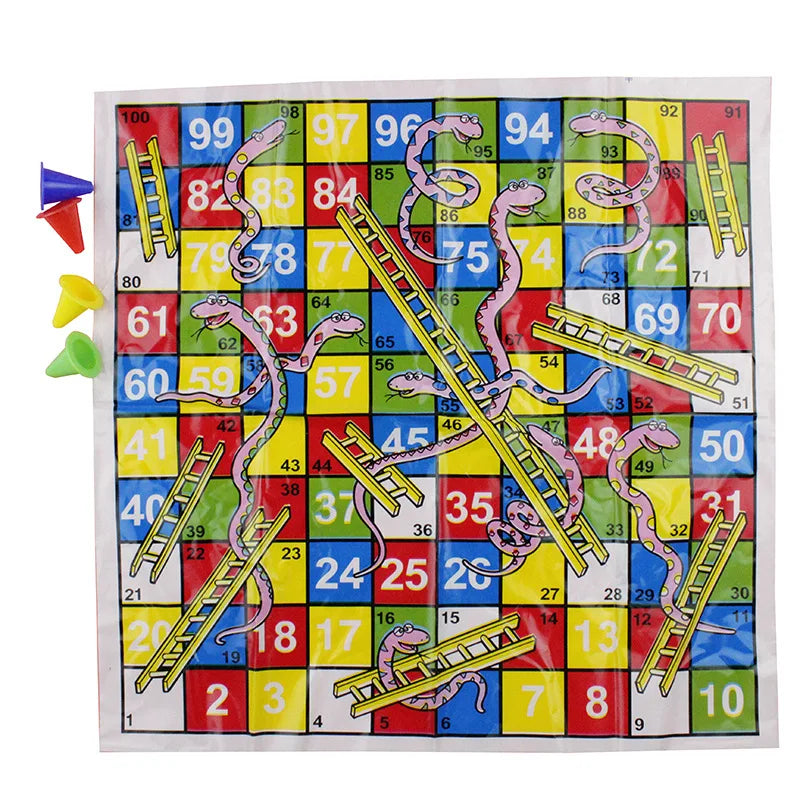 Funny Snakes and Ladders Chess Games Educational Foldable Chessboard for Kids Children Toys Board Game for Party Birthday Gifts
