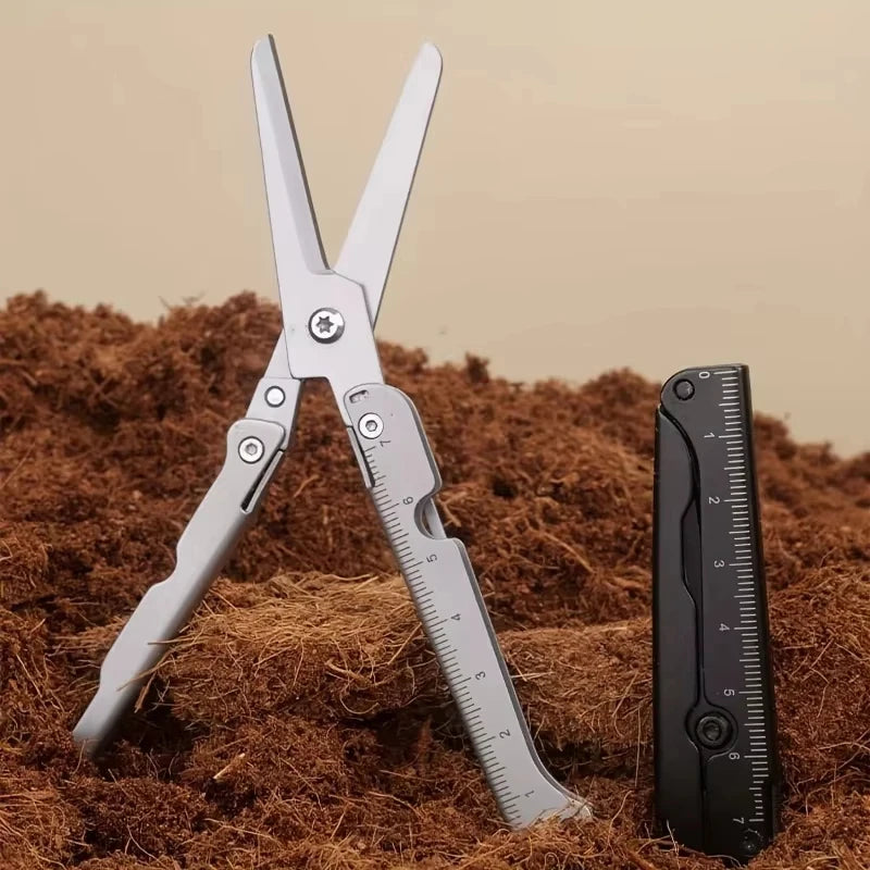 Multifunctional Portable Folding Scissors Stainless Steel Outdoor Survival Camping Fishing Hunting Tool