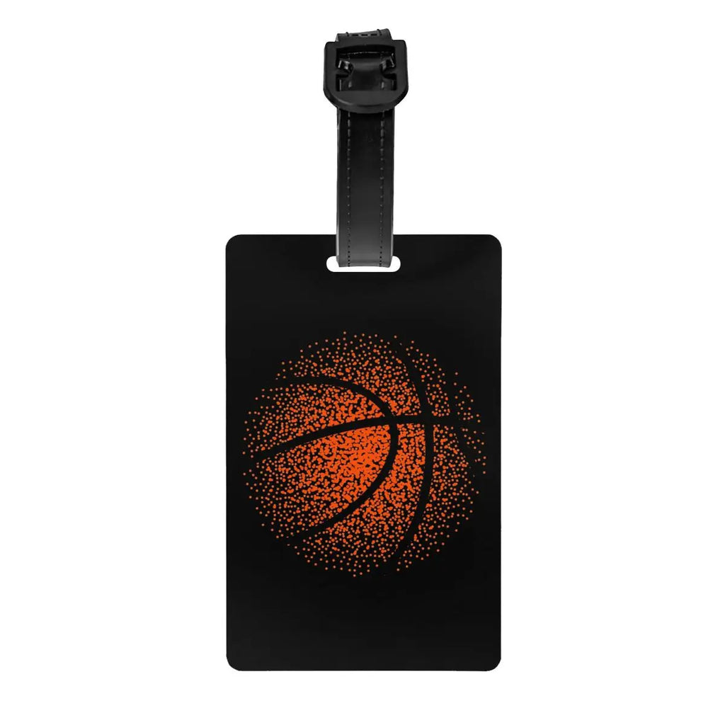 Custom Basketball Dots Round Luggage Tag Privacy Protection Physical culture Baggage Tags Travel Bag Labels Suitcase