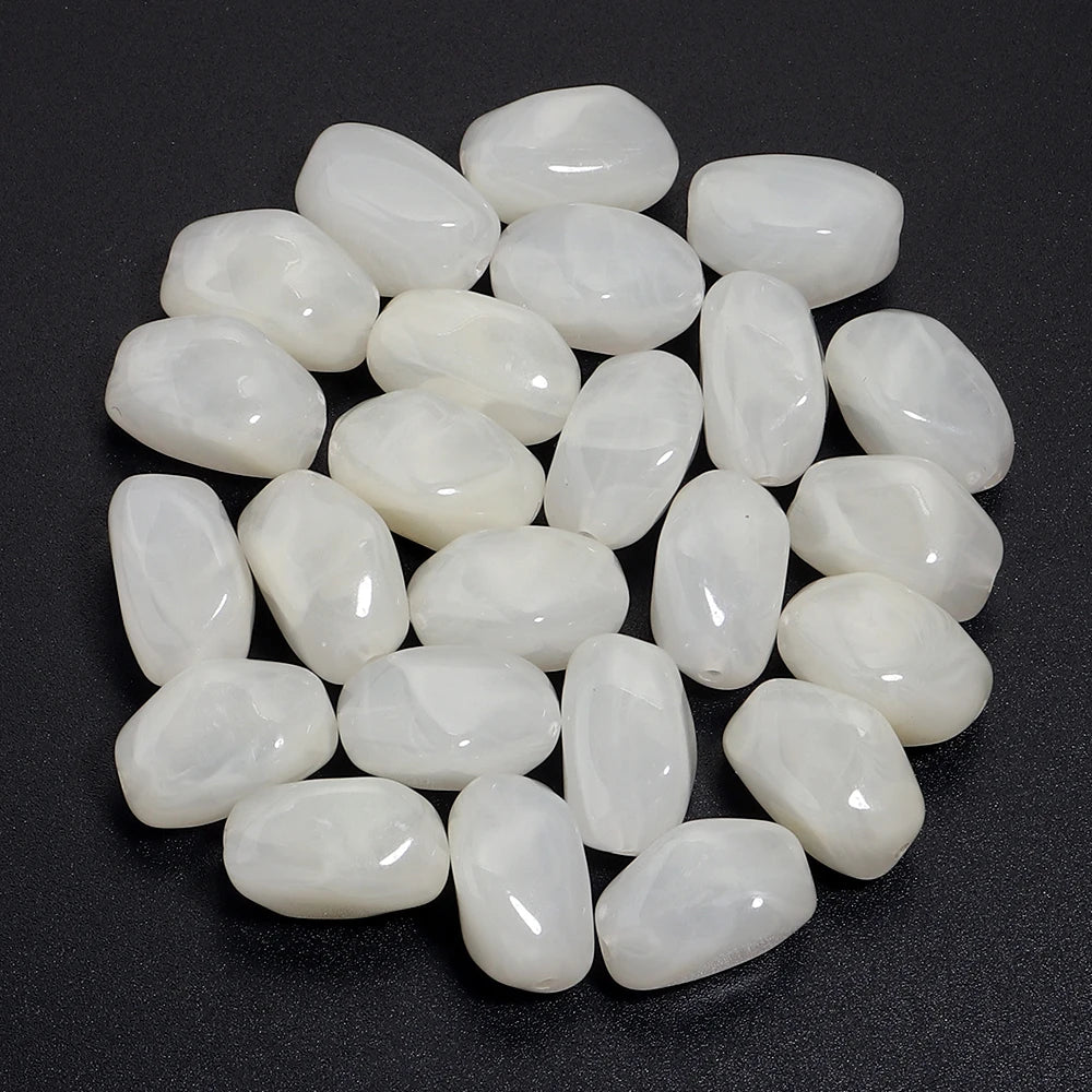 20pcs 12x21mm Irregularity Acrylic Beads Spacer Loose Beads For Jewelry Making DIY Bracelet Earrings Accessories
