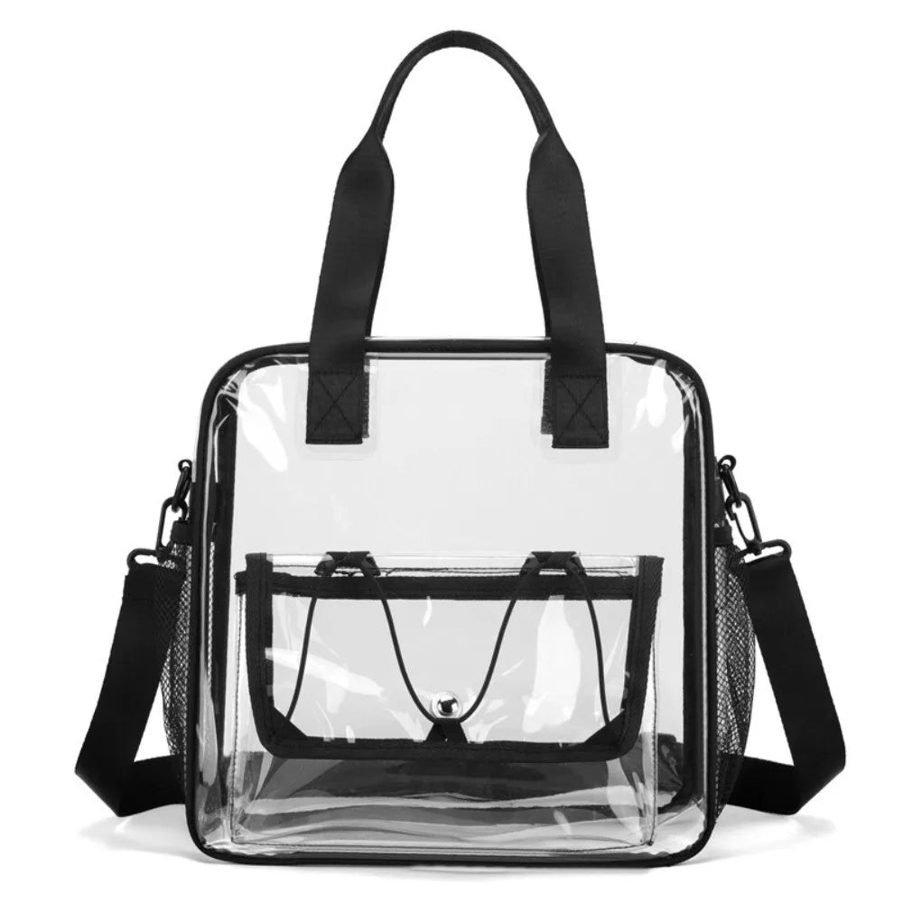 Large Capacity Transparent Crossbody Bag Waterproof Lightweight Washing Storage Bag Single Shoulder Sports Tote Bag