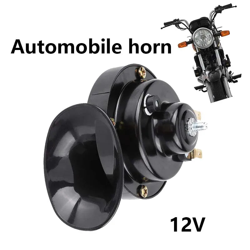 12V Super Loud Motorcycle Waterproof Snail Horn Sound Monophonic Scooters Motorcycle Accessories Electric Moped Horn
