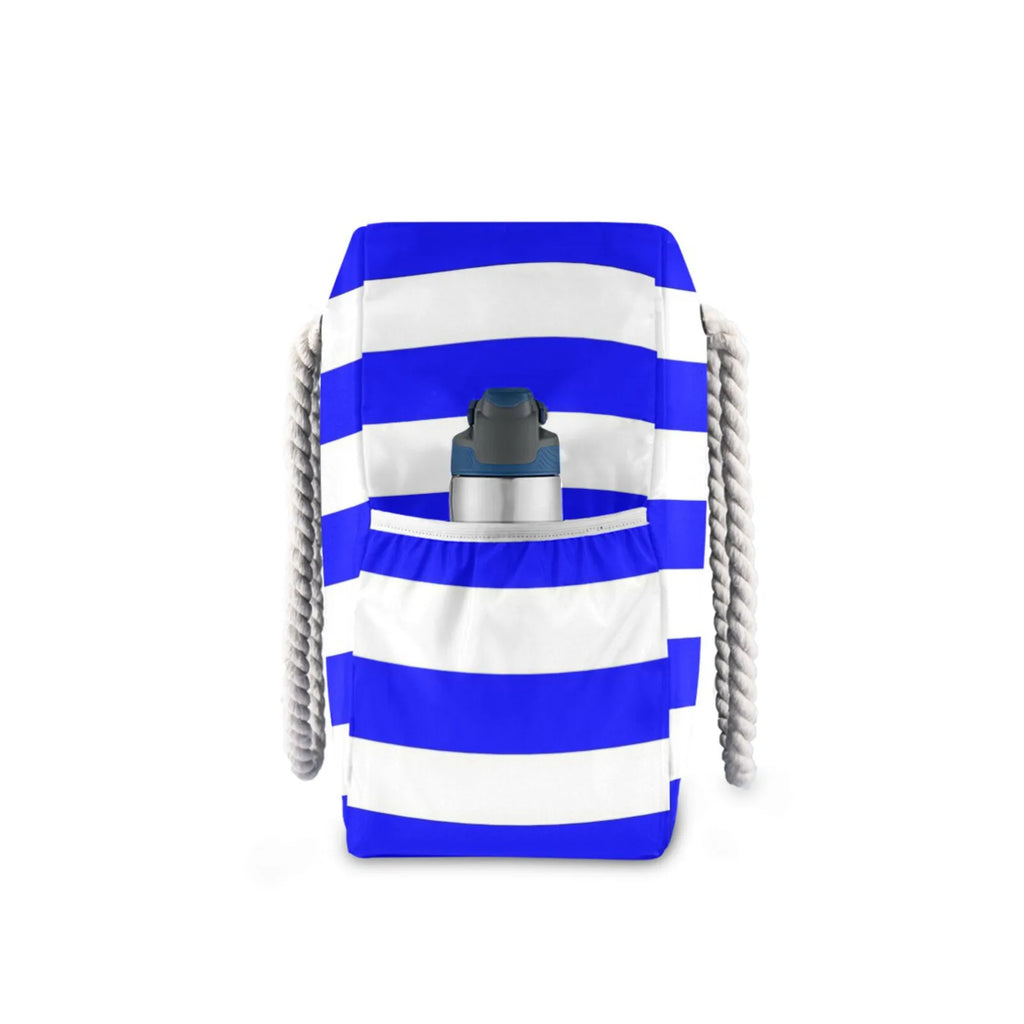 Hot Fashion Beach Women Large Capacity Shoulder Bag Handbag Blue Stripe Rope Handles Shoulder Beach Tote Bags Shopping Bag New