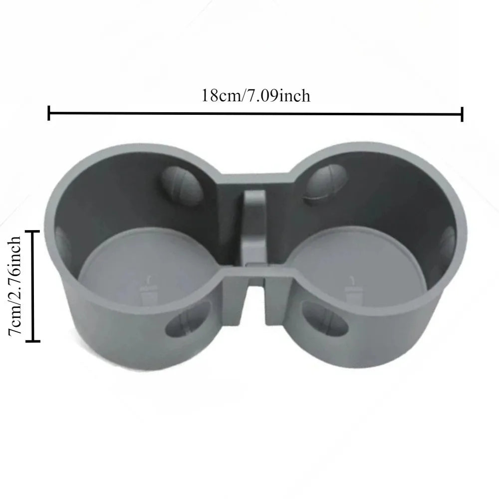 Portable Double Hole Car Cup Holder Made of TPE Universal Fit Vehicle Center Console Storage Box Interior Gadget