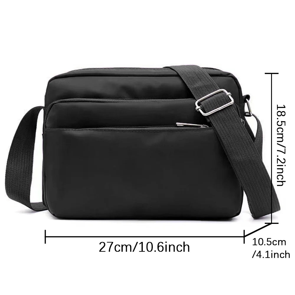 New Simple Black Storage Bag Multi-layer Travel Leisure One Shoulder Crossbody Bag Pink Flower Letter Series Printing Pattern