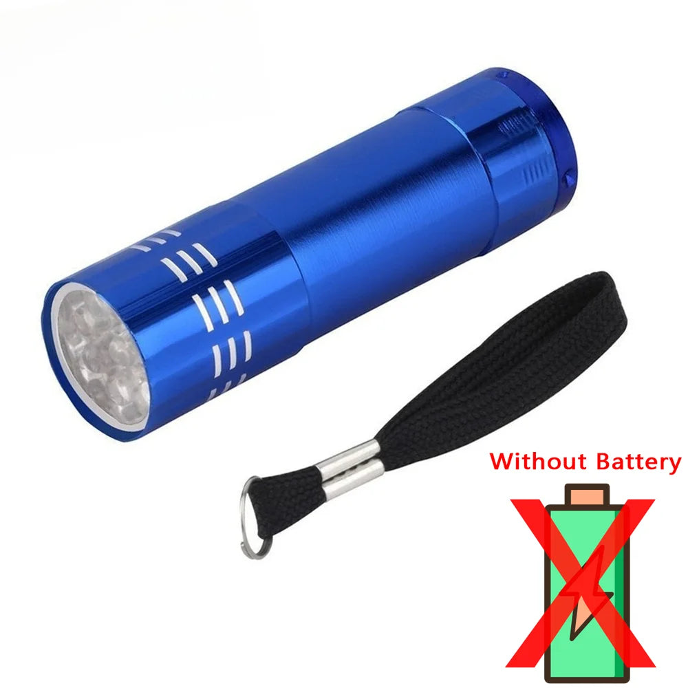 395nm UV Flashlight Ultraviolet Torch With Pen Clip Portable Violet Light Pet Urine Scorpion Detector UV Lamp Use AAA Batteries