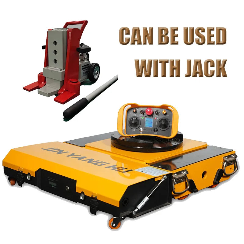 10-60T Wireless Electric Remote Control Heavy Cargo Roller Dolly Moving Transport Trolley for Machinery Workshop Construction