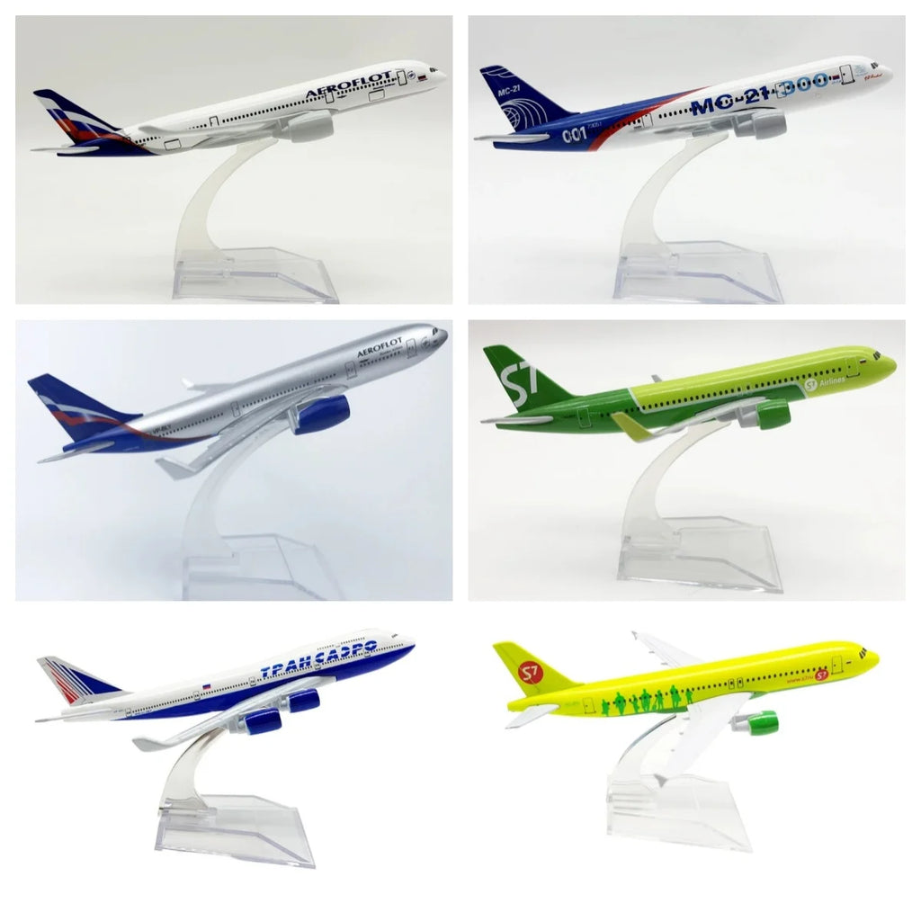 Aeroflot Model Plane Series 16cm Russian Airlines scale aircraft Siberia S7 Airplane Model Metal A320 /A330/A350/Mc-21 Plane Toy