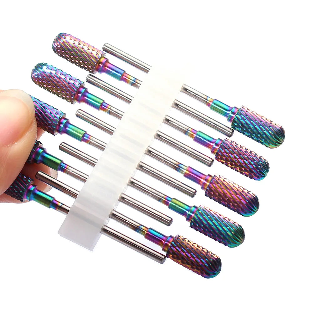 10pc Carbide Manicure Drills Nail Drill Bits Set Milling Cutters Kits Gel Polish Remover Files Electric Burr Tools Accesstries