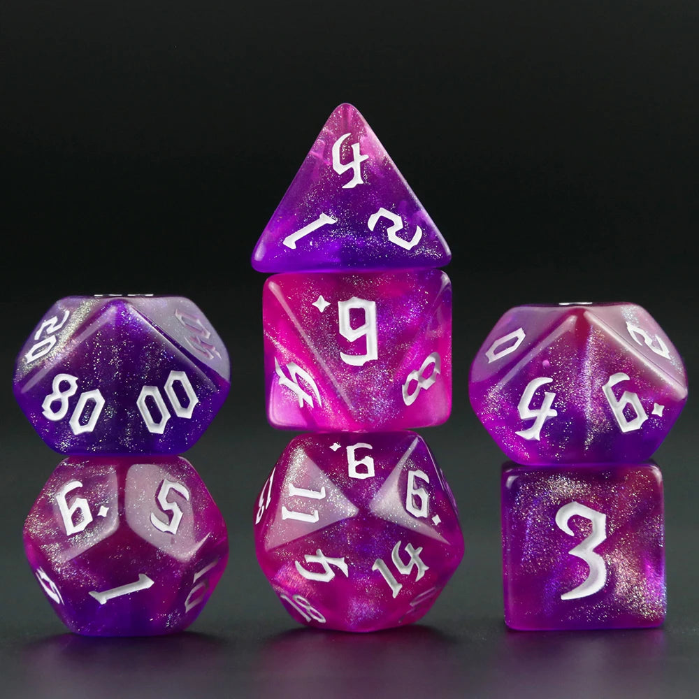 Iridescent Glitter RPG Polyhedral Dice Set for DND Game Dungeon and Dragons Table Board Roll Playing Games