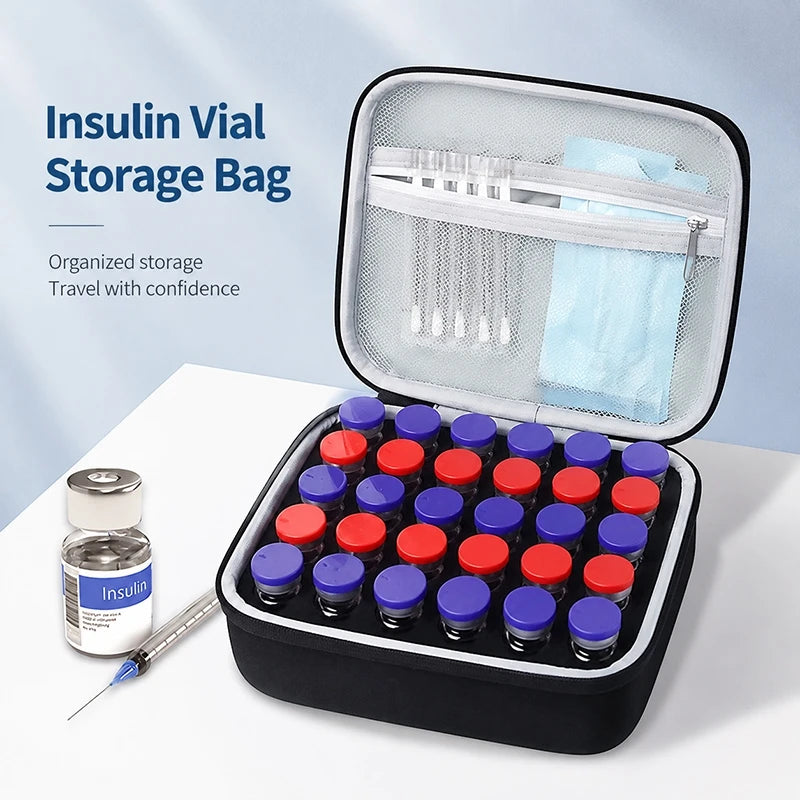 Insulin Vial Storage Case Peptide Storage Box 10/15/30 Grids Storage Bags Medicine Cases Portable Storage Bag Peptide Case