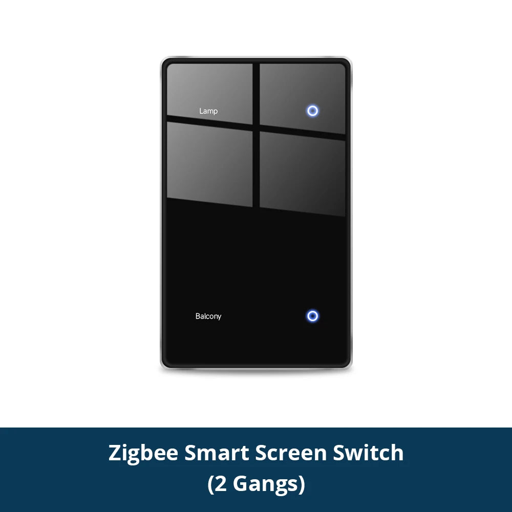 1234 Gang US Smart Zigbee Switch with Sensitive Touch Panel Work with Tuya Smart Life APP Remote Control Alexa Google Home Voice