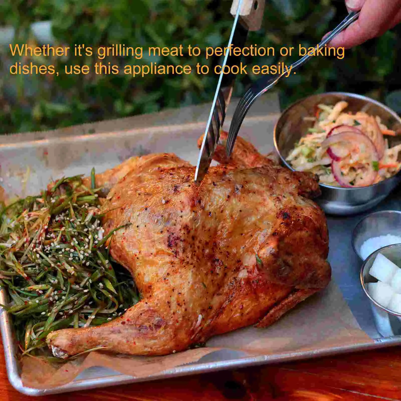 Extra Thick Stainless Steel Roasting Pan NonStick BBQ Grill Plate Home Outdoor Thermal Conductive Baking Tray For Barbecue Fish