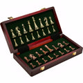 High end chess set 30cm/11.8inch antique bronze foldable solid wood box alloy weighted chess pieces Christmas holiday gift