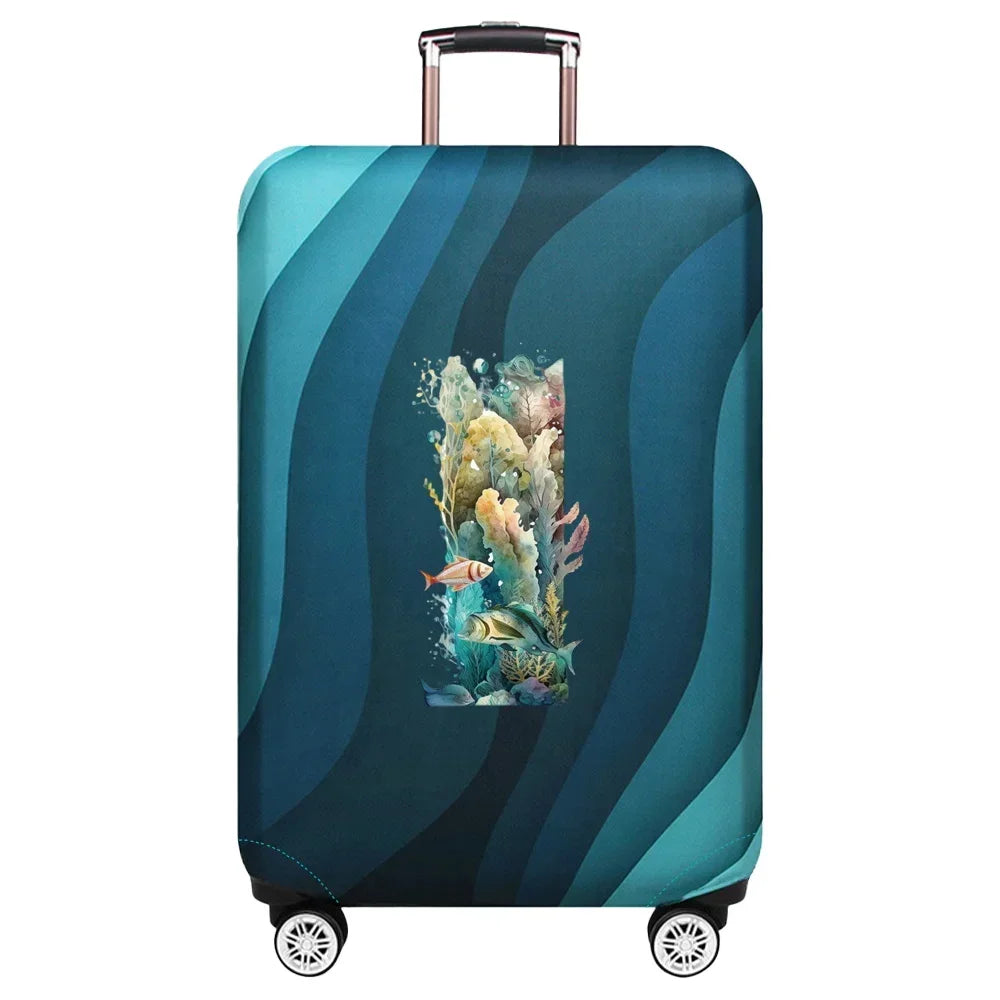 Elastic Fish Letter Series Luggage Protective Cover Suitable for 18-32 Inch Bag Suitcase Covers Trolley Cover Travel Accessories