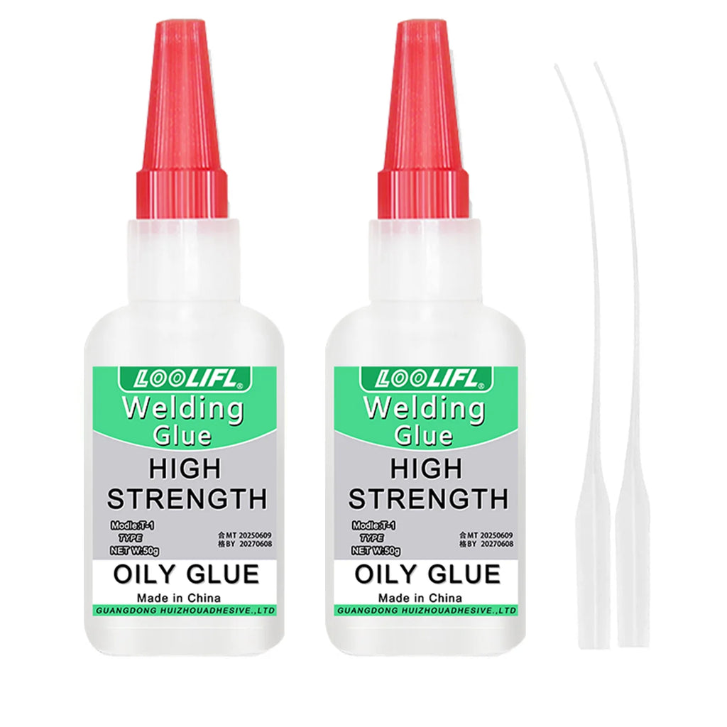 LOOLIFL50g High Strength Welding Oily Super Glue Universal Clear Non-Marking Repair Adhesive Instant Glue Strong Fast Super Glue