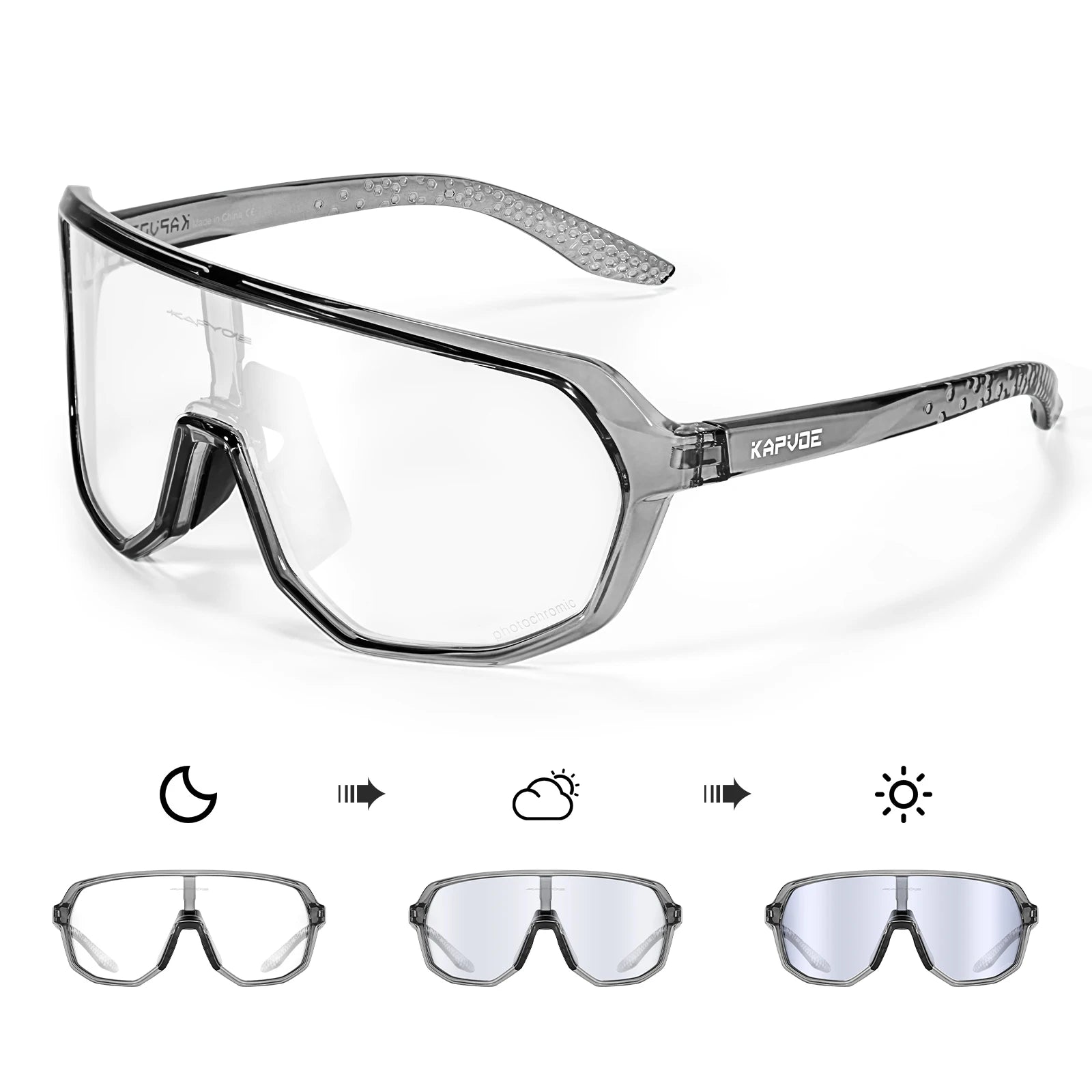 Photochromic Cycling Sunglasses Kapvoe Women Man Luxury Gold Glasses Driving Fishing Fashion Travel Golf Women Bike Goggles