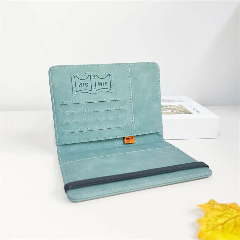 Vintage RFID Passport Cover for Women & Men - Multi-Function PU Leather Wallet Case with ID/Bank Card Slots, Travel Accessory