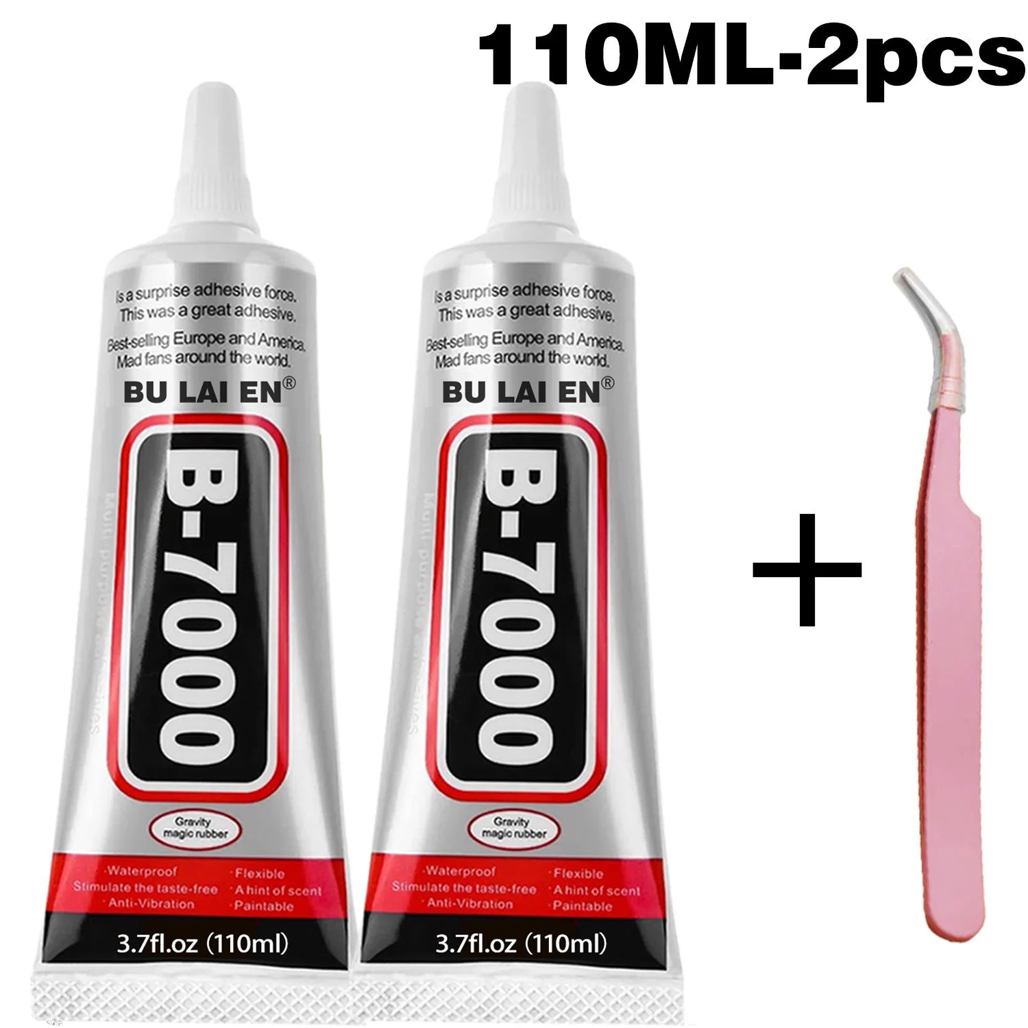 15ML 50ML 110ML B-7000 Clear Contact Universal Glass Plastic DIY Glue B7000 with Precision Applicator Glue B-7000 Mobile Phone Screen High-Strength Waterproof Adhesive Includes precision tweezers.