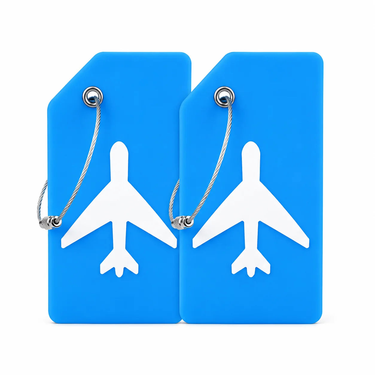 2/5PCS Silicone Travel Luggage Tag Airplane Design Suitcase Bag Identifier Bright Color with Steel Wire Loop Name Card Daily Use