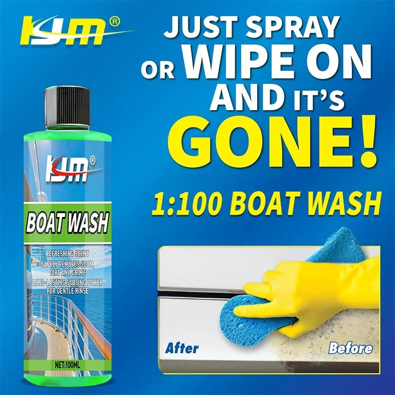 100 ml Marine Cleaning and Waxing Agent - 1:100 Ratio, Fast-Acting Formula, Easy to Clean, Long-Lasting Protection